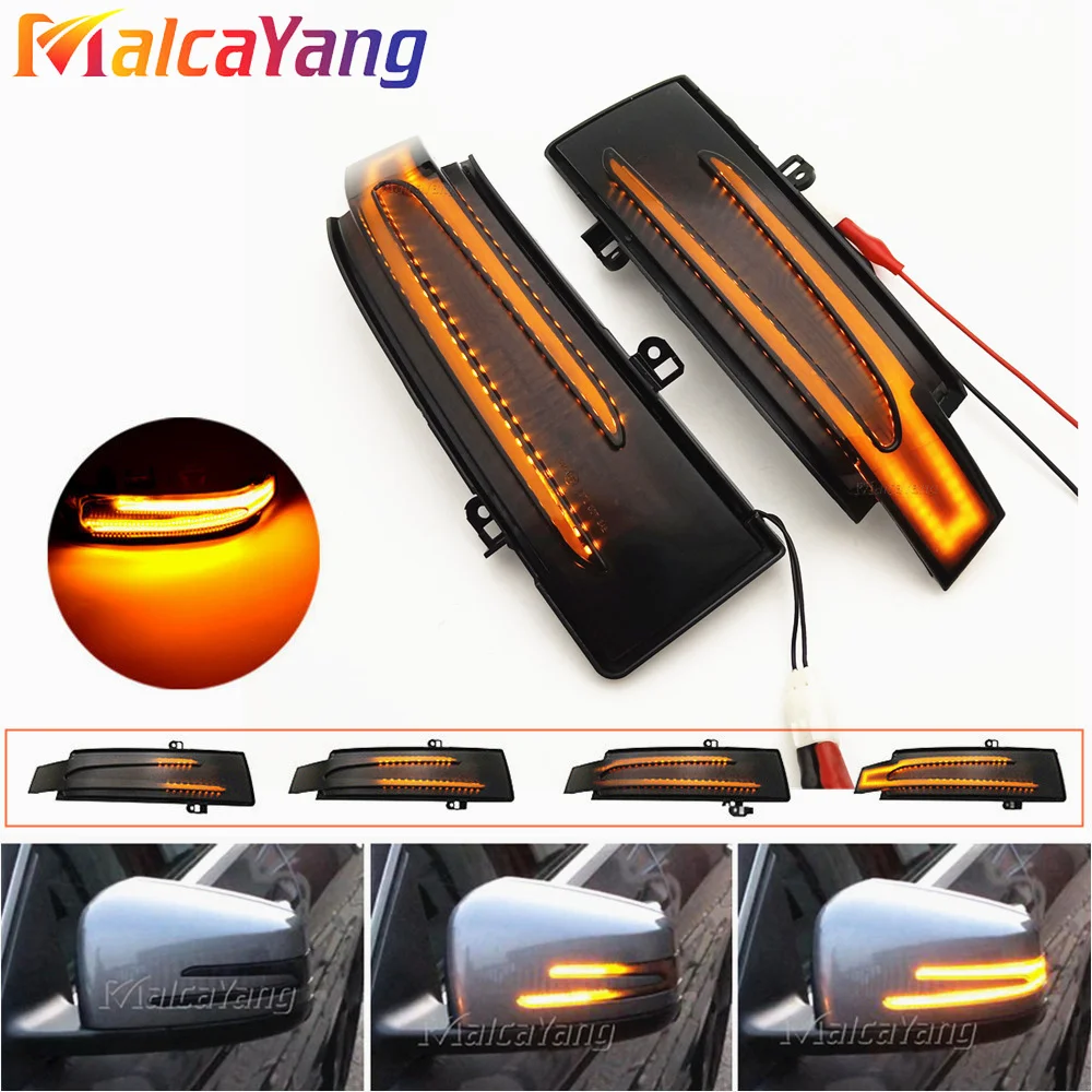 2x Car LED Dynamic Turn Signal Rearview Mirror Indicator Blinker Light For Mercedes-Benz G R-Class GLS W463 X164 X166 W166 W251