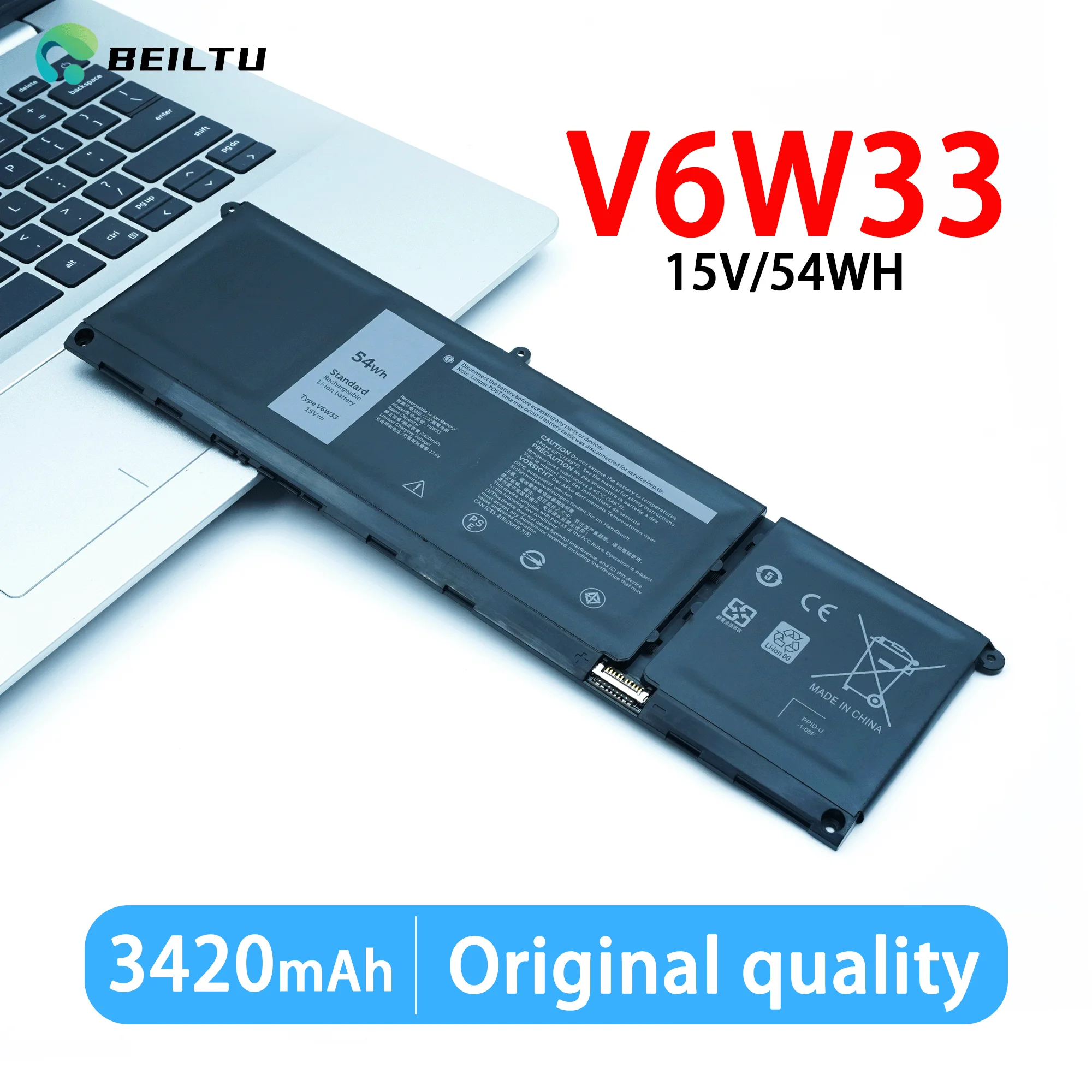 G91J0 V6W33 41 54WH Bateria do laptopa Dell Latitude 3320 3520 Inspiron 5310 5415 5410 2-w-1 7415 2-w-1 15 5515 Vostro16 5620