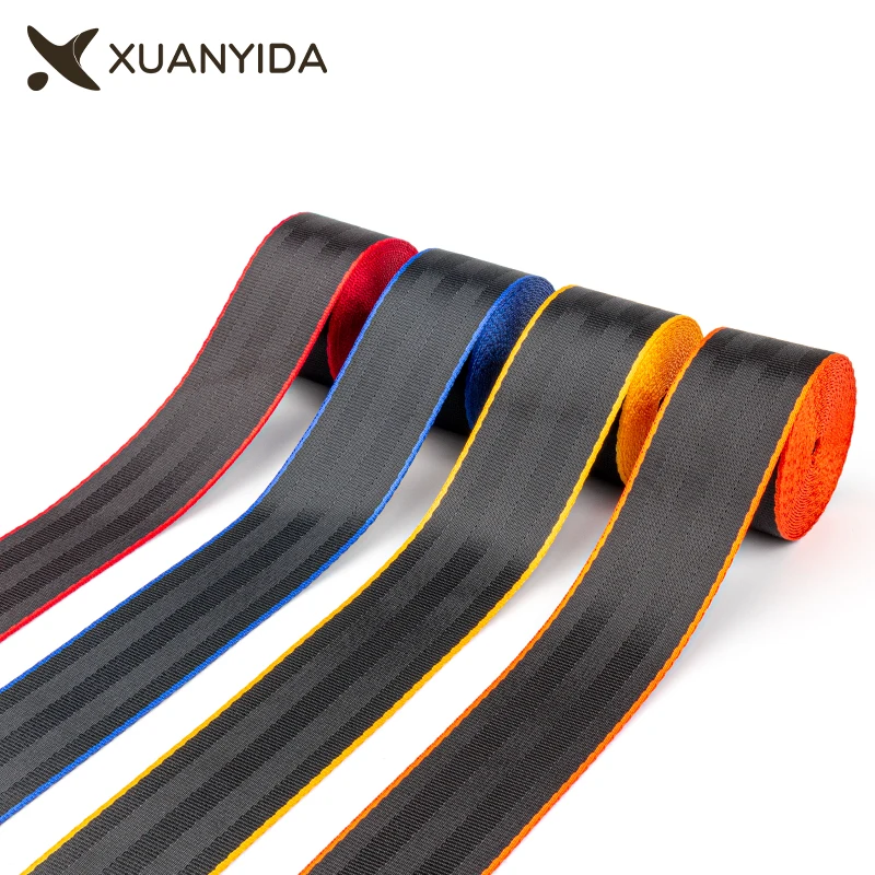 Auto 3.6 Meters Red Edge Car Safety Belt Fabric Racing Seat Belt Webbing Car Modified Seatbelt Harness Straps Standard Certified