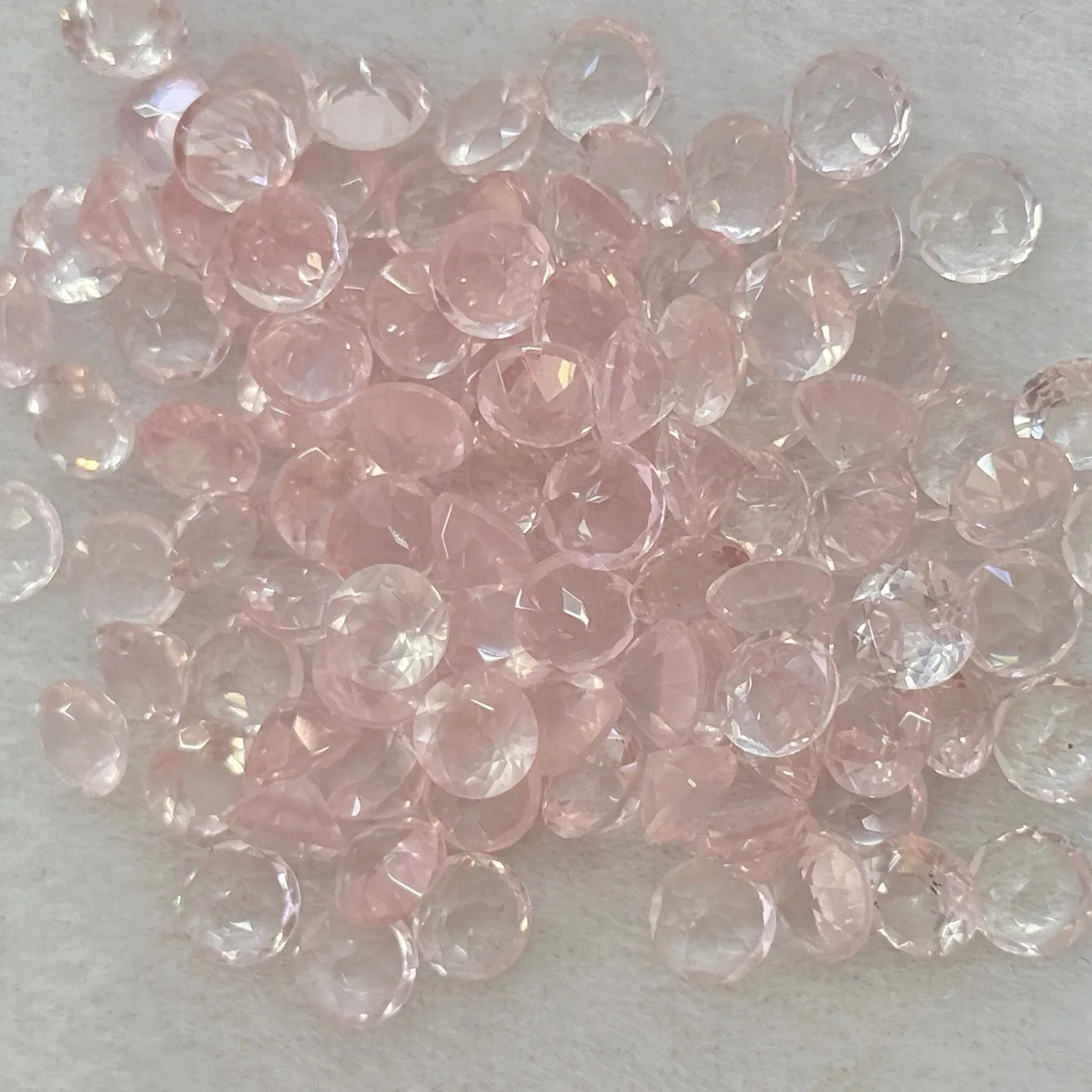 

Wholesale 10pcs Natural Rose Quartz 2mm 3mm 5mm 6mm 7mm Round Brilliant-cut Semi-Precious Gemstone Cabochon Jewelry Ring Face