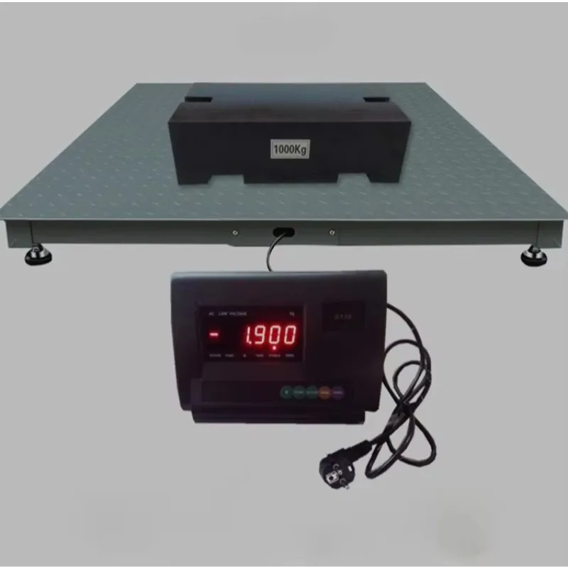 1000kg Heavy-Duty Livestock Platform Scale with Double-Door Fence; High-Precision Electronic Animal Weighbridge