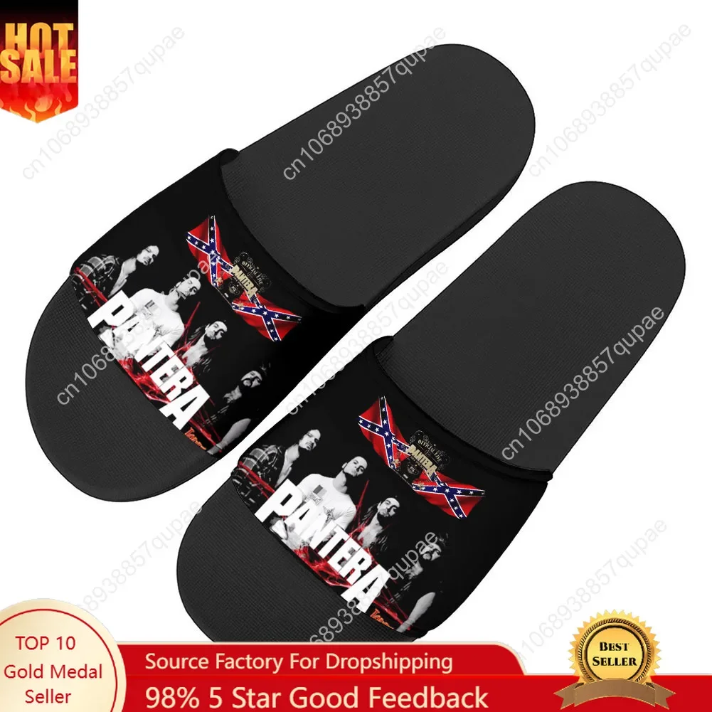 Pantera Metal Band Slippers Home Water Shoes Rock Band Men Women Teenagers Beach Pool Sandals High Quality Custom Summer Slipper