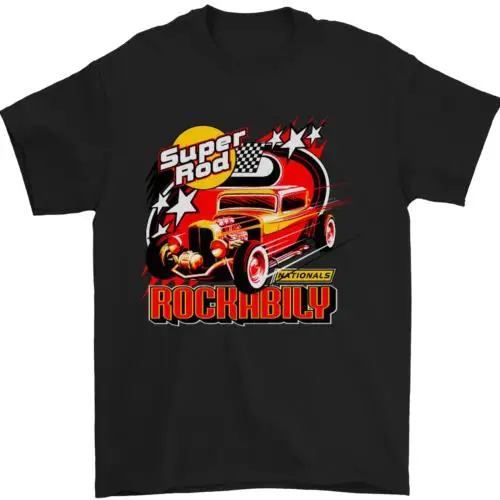 

Rockabilly Hot Rod Hotrod Dragster Mens T-Shirt 100% Cotton