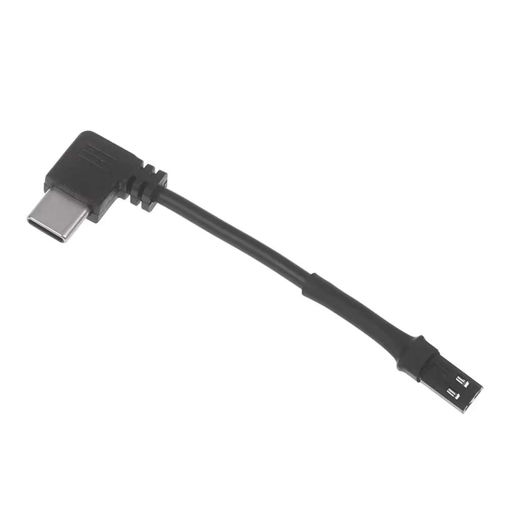 1Pcs Plactic Type-C Elbow Charging Cable Elbow Design Male Female Plug-In Design JST Aerial Connection Plug Black 2P
