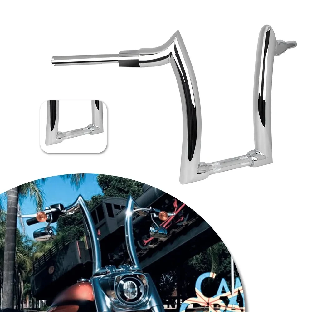 

Aluminum 16'' Rise 2" Ape Hanger Handlebar Drag Bar Motorcycle Fit For Harley Dyna Street Bob(Chrome)