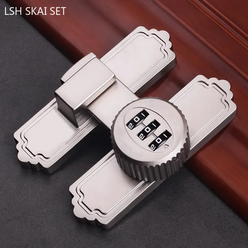 

Zinc Alloy Door Buckle 3 Digit Password Barn Door Lock Sliding Door Hasps Lock Kitchen Cabinet Drawer Bolt Indoor Hardware