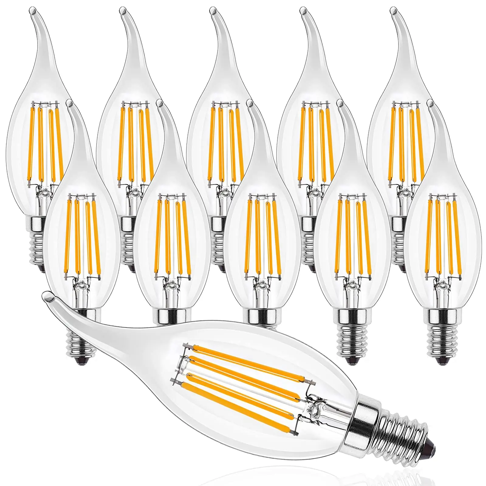 

E12 110V LED Lamp 4W 6W C35T LED Dimmable Filament Candle Bulbs Warm white 2700K Cold white 6000K Candelabra