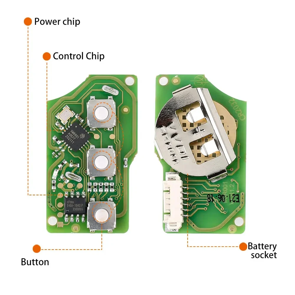 1pcs/lot XHORSE XKB501EN Wire Remote Key 3 Buttons built-in XT27B Chip Smart Key For Volkswagen B5 Type