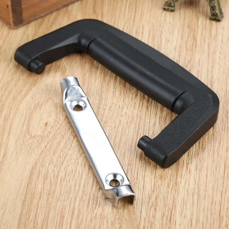 1 Stück Schwarzer Griff für Koffer, Werkzeugkasten, Schrank, Fluggepäck, Gitarrenkoffer, Trolley, Aktentasche – Detail 5