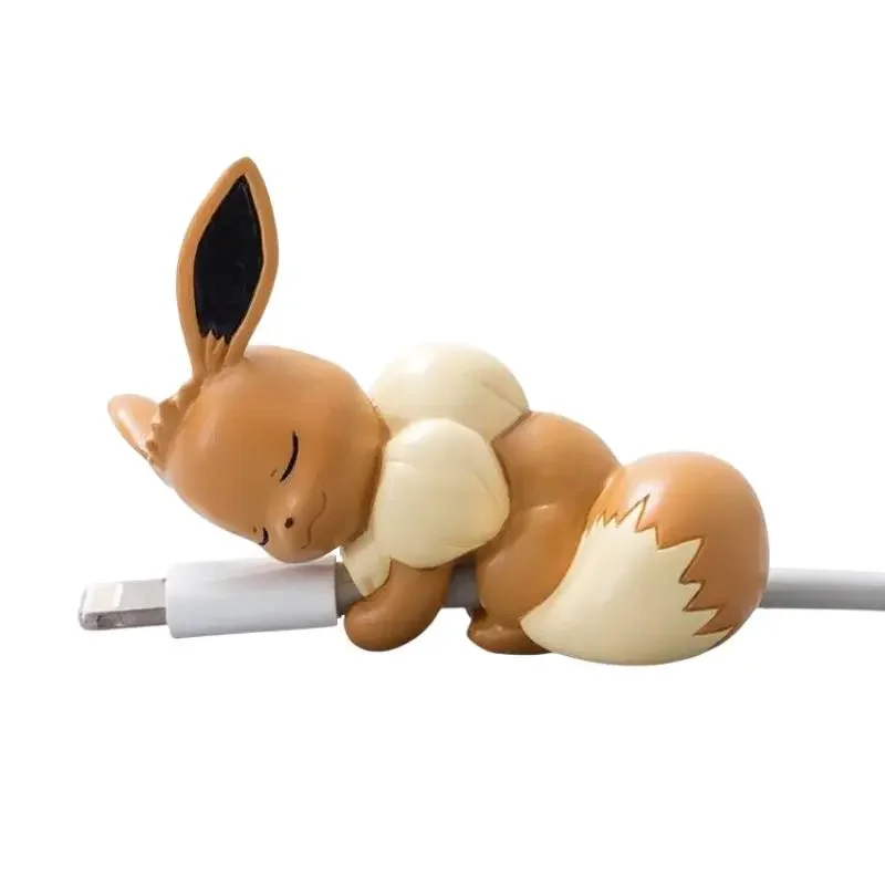 MINISO-funda protectora para Cable de datos, Protector de Cable cargador de dibujos animados, Kawaii, Anime, Pokemon, Pikachu, Eevee, Meowth, Vulpix