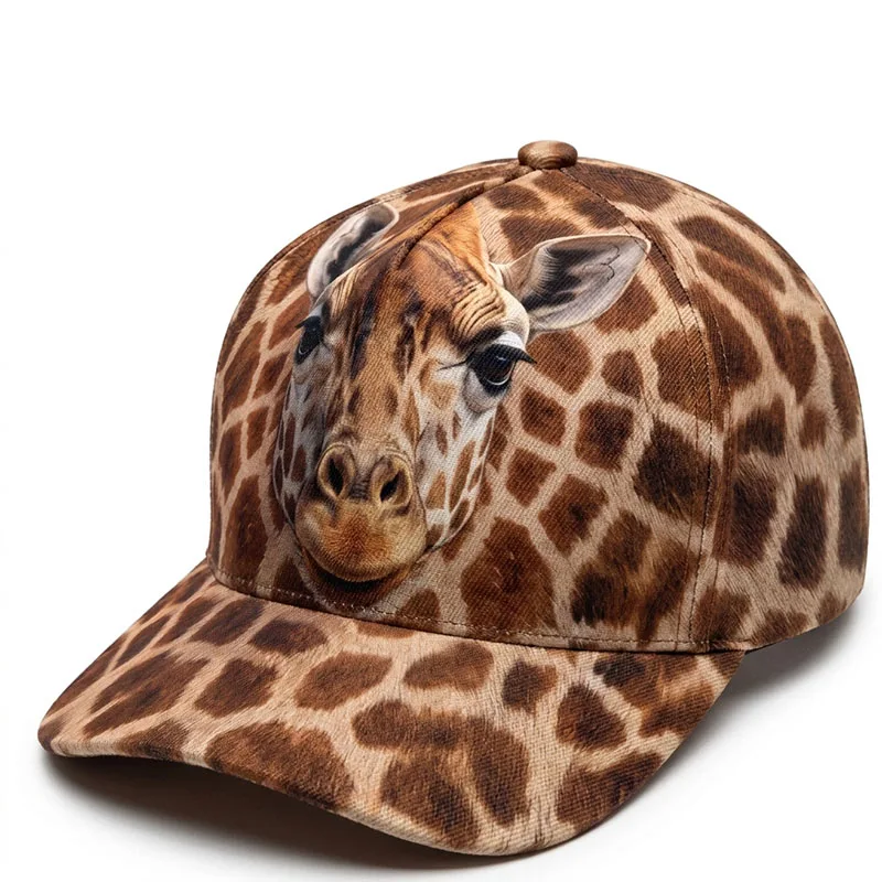 Giraffe Custom Baseball Caps Long Neck Spotty Gentle Giant Spotty Golden Safari Friend Hat Trucker Flat brim Breathable Gift Cap