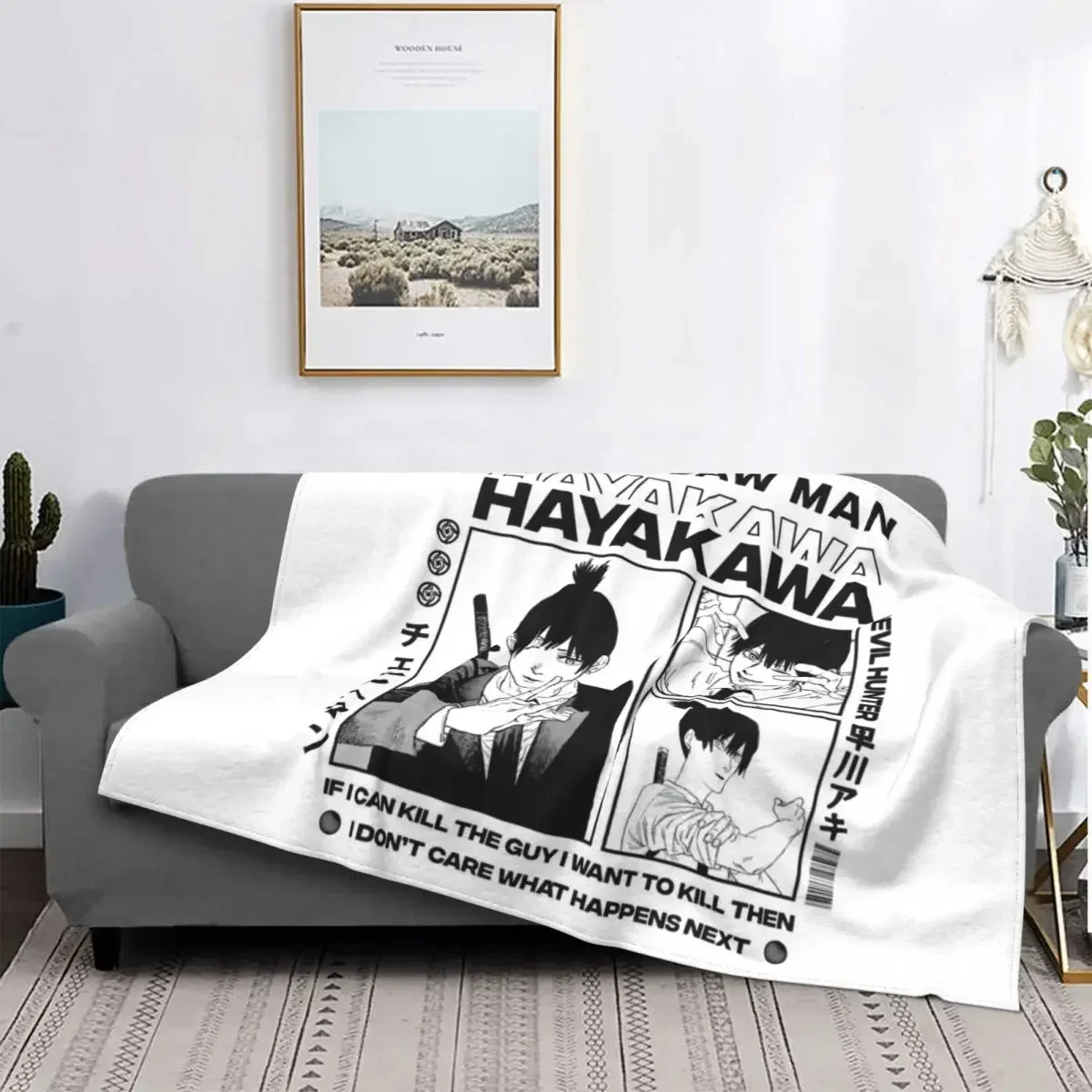 

Aki Hayakawa Chainsaw Man Manga Blanket Cover Flannel Soft Throw Blankets for Bedroom Sofa Bed Rug