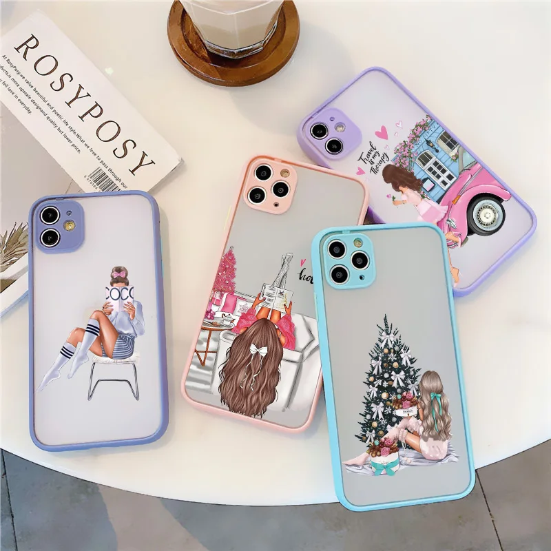Fashion Beautiful Girl Case For iPhone 16 7 8 Plus SE2 14 15 13 12 11 16 Pro Max Phone Cover For iPhone X XR XS Shockproof Cover