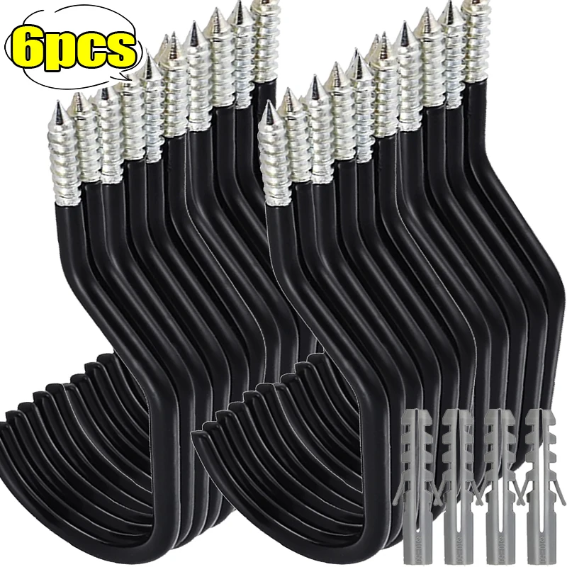 

Suitable for 6PCS bicycle hooks, garden storage rooms, garage hooks, wall storage