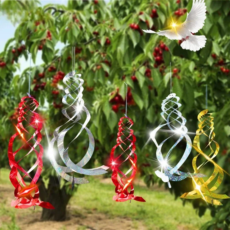 Hanging Reflective Bird Deterrent Device Bird Repellent Spiral Reflectors - Drive Woodpeckers Pigeons Geese Away