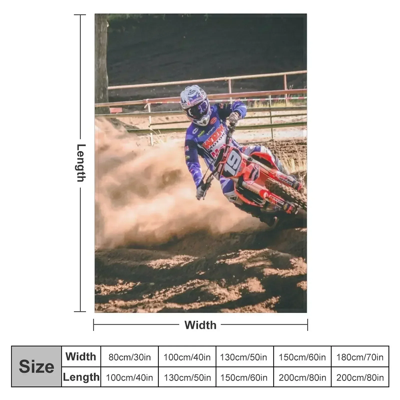 New Berm Busting Banshee! Red Motocross Mania Throw Blanket couch cozy soft plush fuzzy picnic outdoor blanket