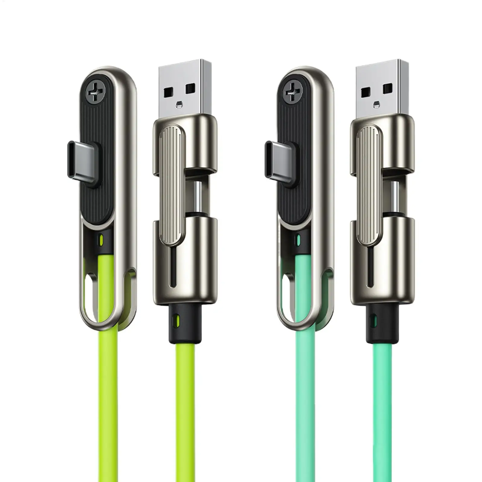 240W Fast Charging Cable With Hide Bracket USB-A/C To Type-C Dual-head Charging Cable Side-mounted Phone Charging Cable