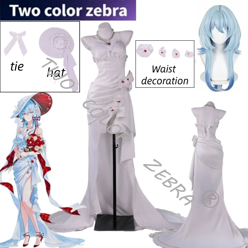 

Game Wuthering Waves The Shorekeeper Cosplay Costume White Fishtail Skirt Unifrom Wig Evening Clothes Halloween Roleplay Suit