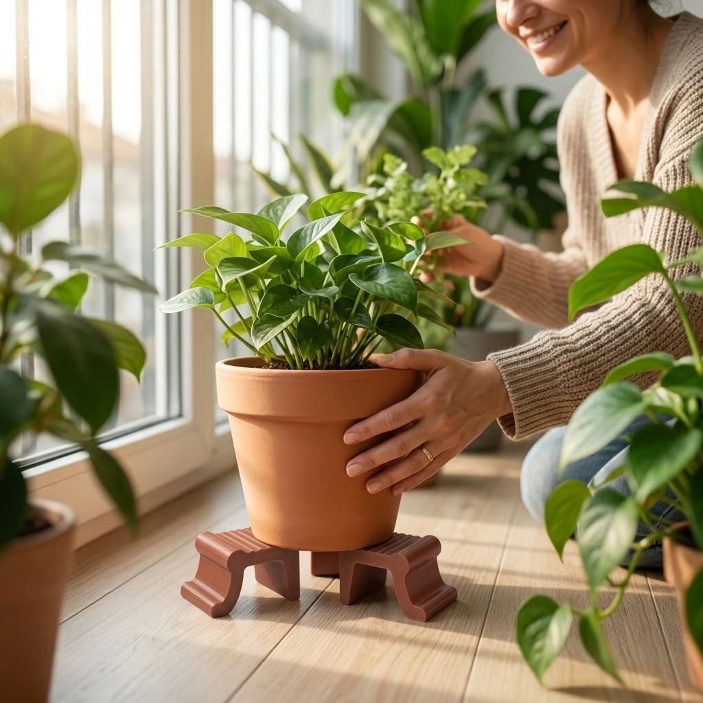 Gardening Lovers Plant Pot Feet Hollow Drainage Risers Modern 3D Printed Planter Stands for Home Office Balcony Decor