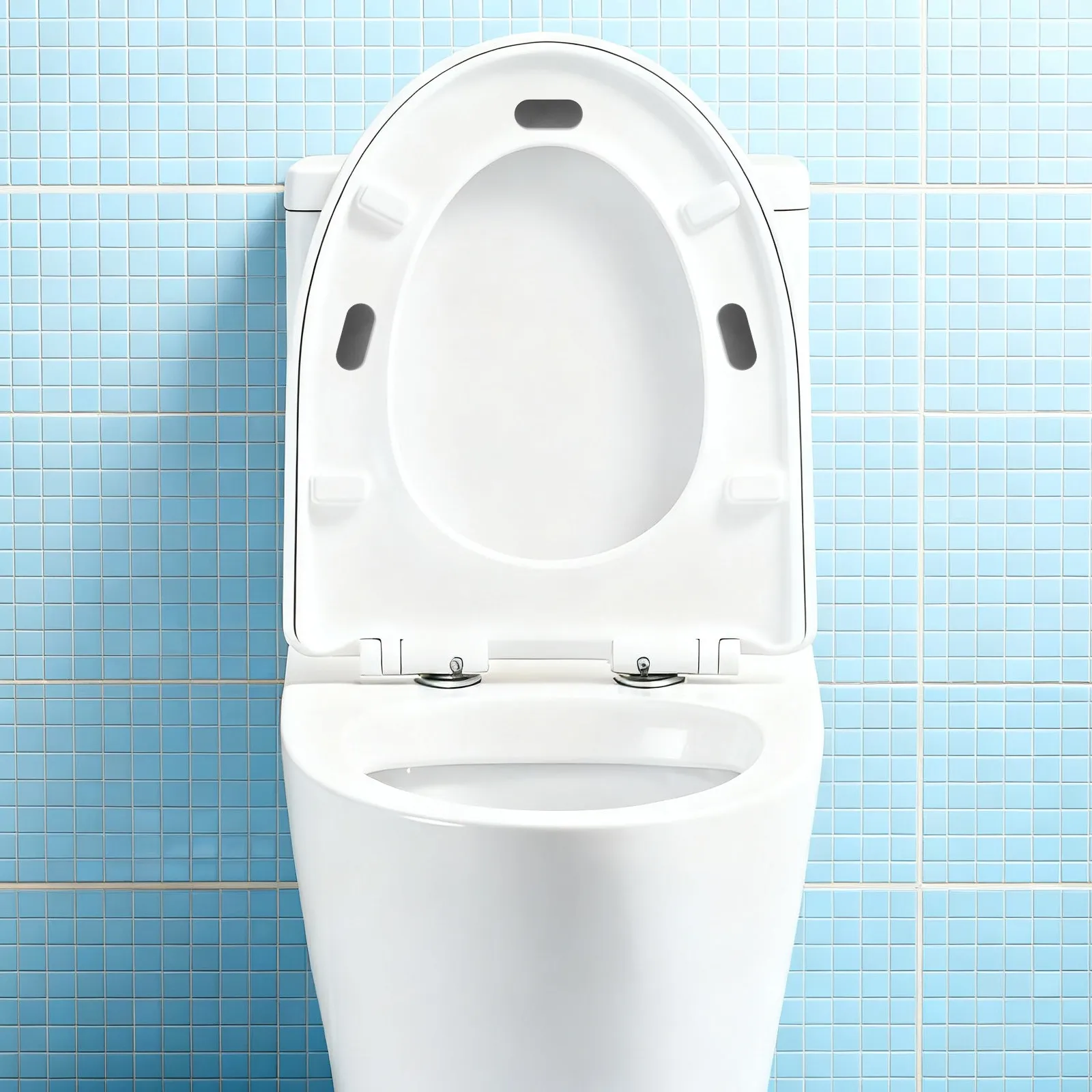 4Pcs Universal Toilet Seat Bumper Set Soft Thick Washable Buffer Pads Anti-Collision Stabilizer for Lid Gap Reduction Easy Clean