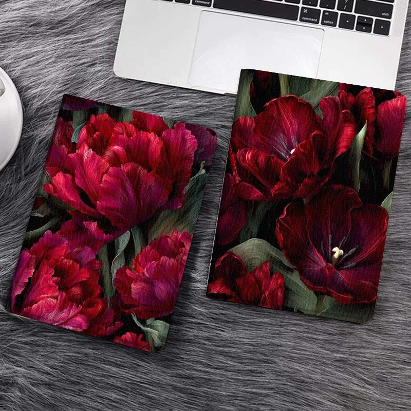 

Red Tulip Flower Bloom Gift Tablet Case For Samsung Galaxy Tab S7 S8 S9 S10 FE Lite