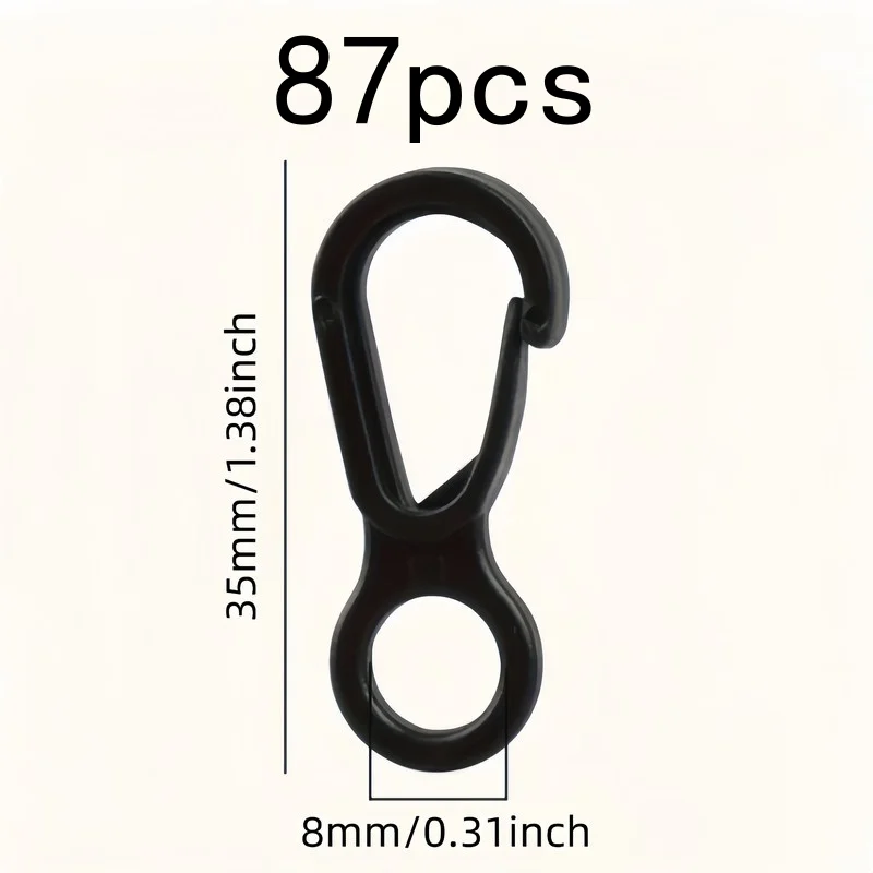 Snap Hooks 87 pcs, Quick Release, Easy to Clip, for Camping Tent Lights and Backpack Accessories, Easy to Install