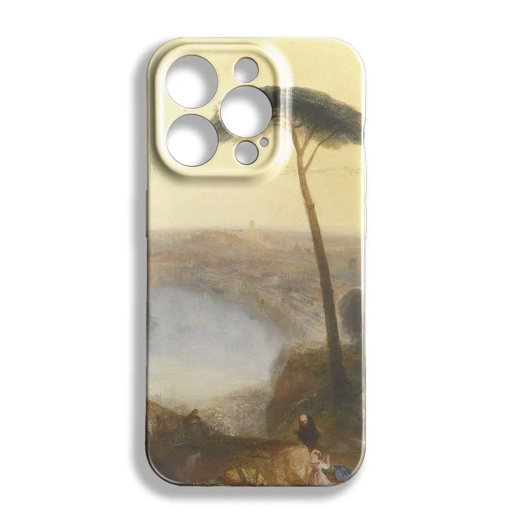 Ins النفط اللوحة فتاة خلفية صفراء آيفون 17 16 15 14 13 برو ماكس 12 11 مكافحة قطرة واقية الصلب PC غطاء أكريليك #5