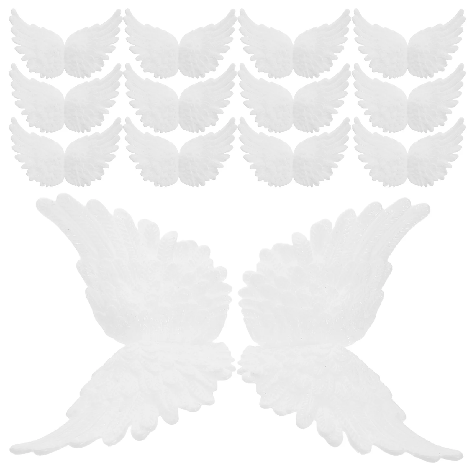 

18Pcs White Angel Wings Mini Reusable Plastic Cake Toppers Wing Props Christmas Birthday Cupcake Decorations Prop Wings