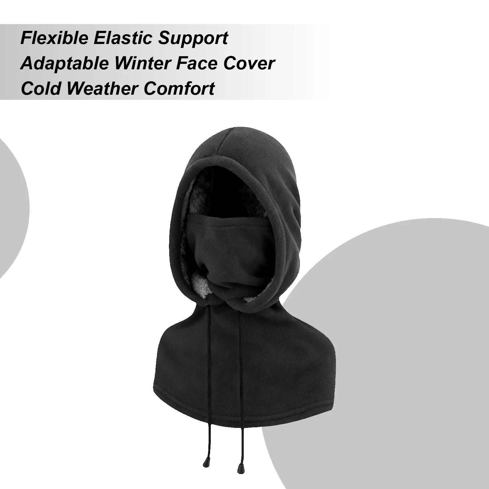 

Cycling Face Cover Warm Windproof Hat With Drawstring Winter Hat Breathable Ski Hood For Women Men Runners Running Cycling