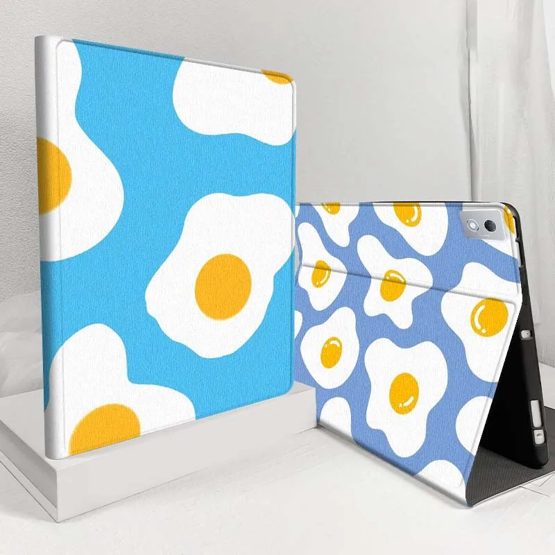 

Color Fried Egg Pattern Case For Lenovo Pad Tab Legion Xiaoxin Y900 Y700 K10 M10 P11 3rd Pro GT Plus Gen Cover Tablet