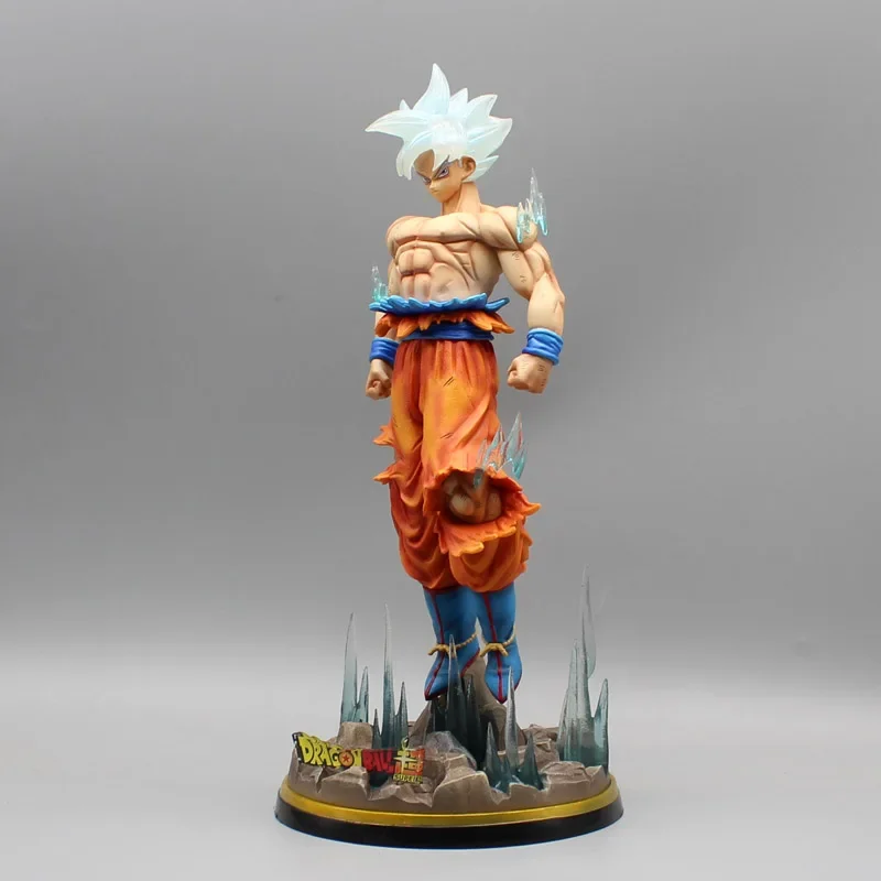 32 centimetri Dragon Ball Goku Figure GK Migatte No Gokui Son Goku Dio Bianco Action Figure LED Anime PVC Statua Da Collezione Modello Giocattoli