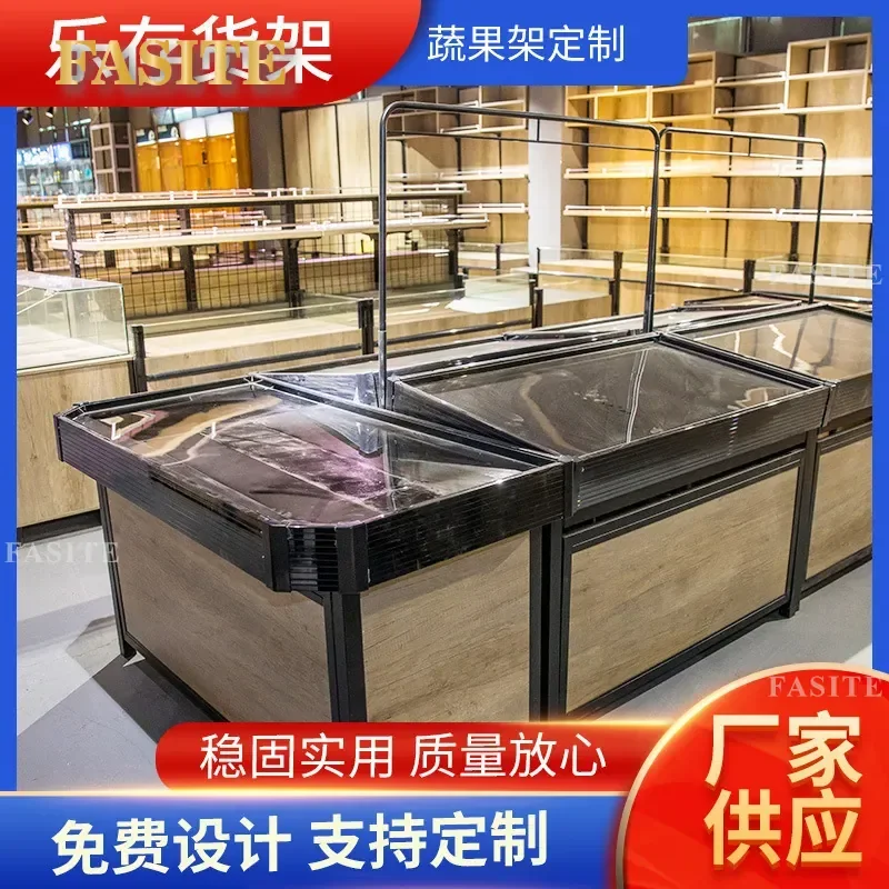 For Supermarket Fruit and Vegetable Display Rack Stainless Steel Single Sided Shelf Fresh Produce Storage Stand Durable