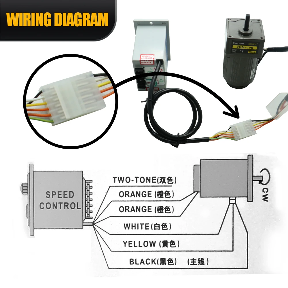 6W Micro AC Motor  220v 50/60hz Asynchronous Motor Induction Motor Shaft  8mm + Speed Controller 1350RPM For Packaging Machine