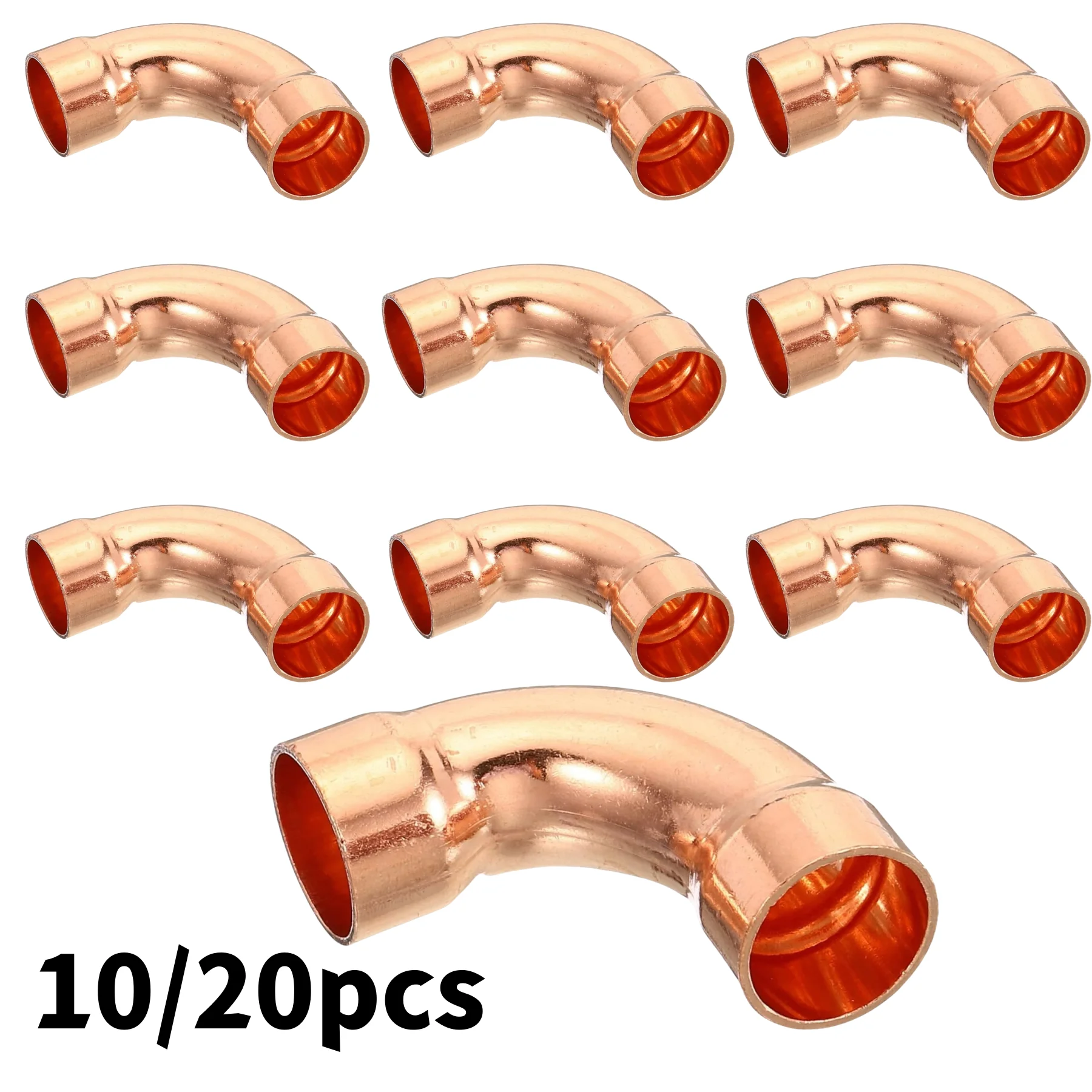Long Bend Copper Pipe Fitting 1/2 Inch Inner Diameter Cold Weld Connection for Water Heating Air Conditioning Pipe Connector