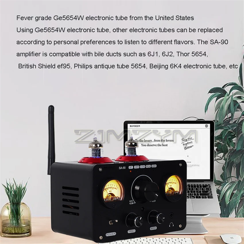 SA-90 Household Fever Grade Gallbladder Amplifier U Disk Bluetooth HiFi Electronic Tube Small Audio Power Amplifier DC 24V