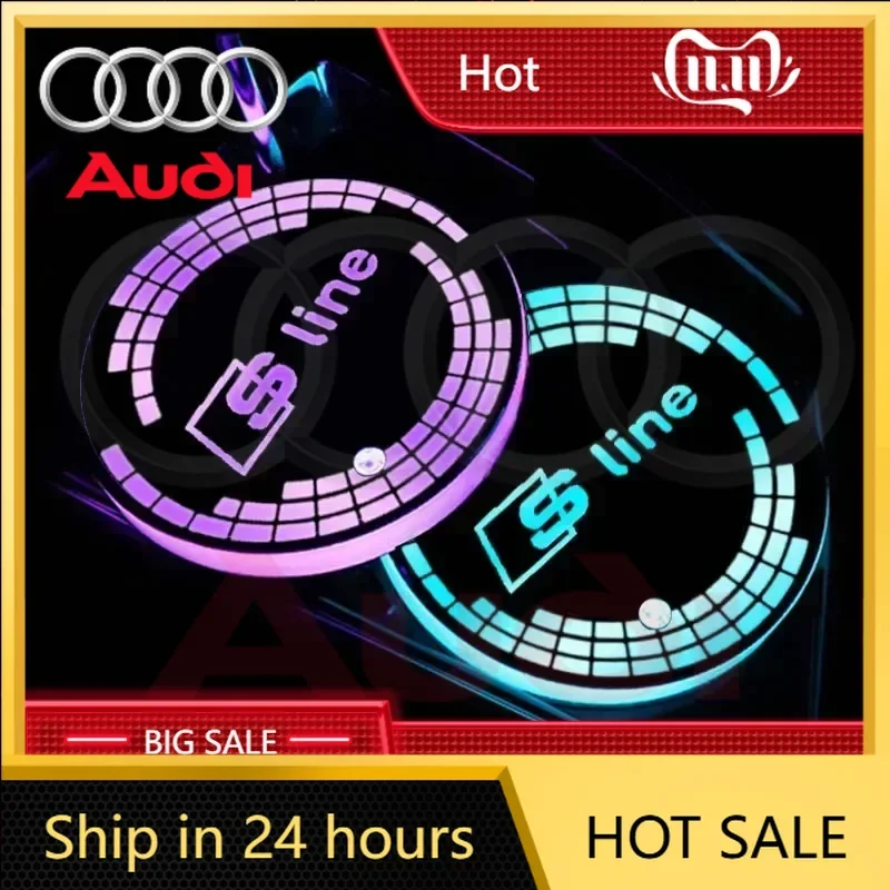 

2025 Hot LED Light Car Water Coaster Drinks Holder Mat for Audi Sline RS A1 A2 A3 A4 A5 A6 A7 A8 Q1 Q2 Q3 Q4 Q5 Q6 Q7 Q8 TT S3 S