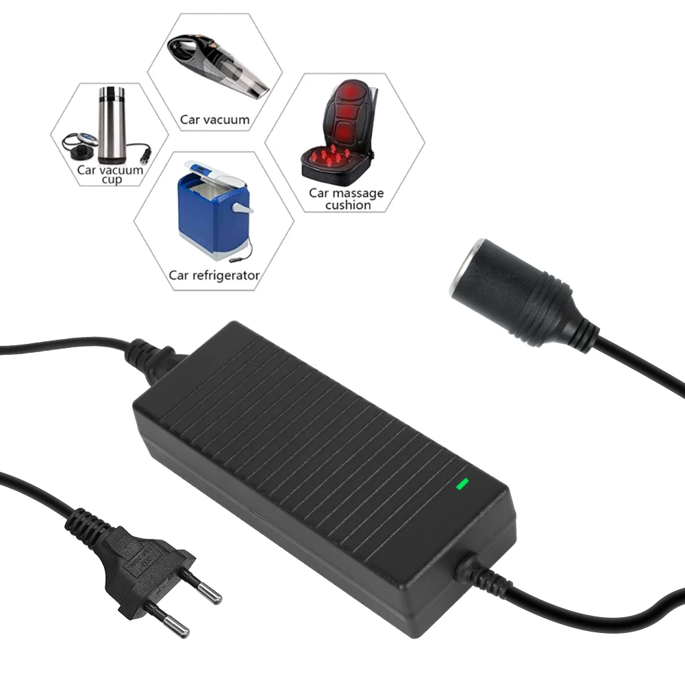 For Car Refrigerator Inflating Pump Vacuum Cleaner Universal 110V/ 220V to 12V 15A Power Adapter Auto Accessories EU US UK Plug