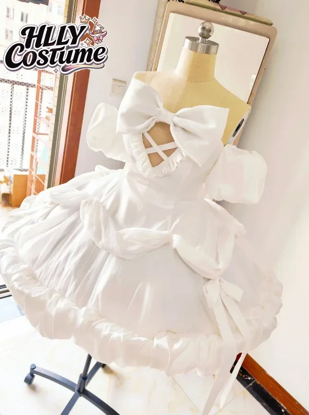 Mizi Sua Alien Stage Zombie State Cosplay Costume Pink Mini Dress Cute Big Bow Glitter Ruffle Skirt Idol Stage Outfit Full Set