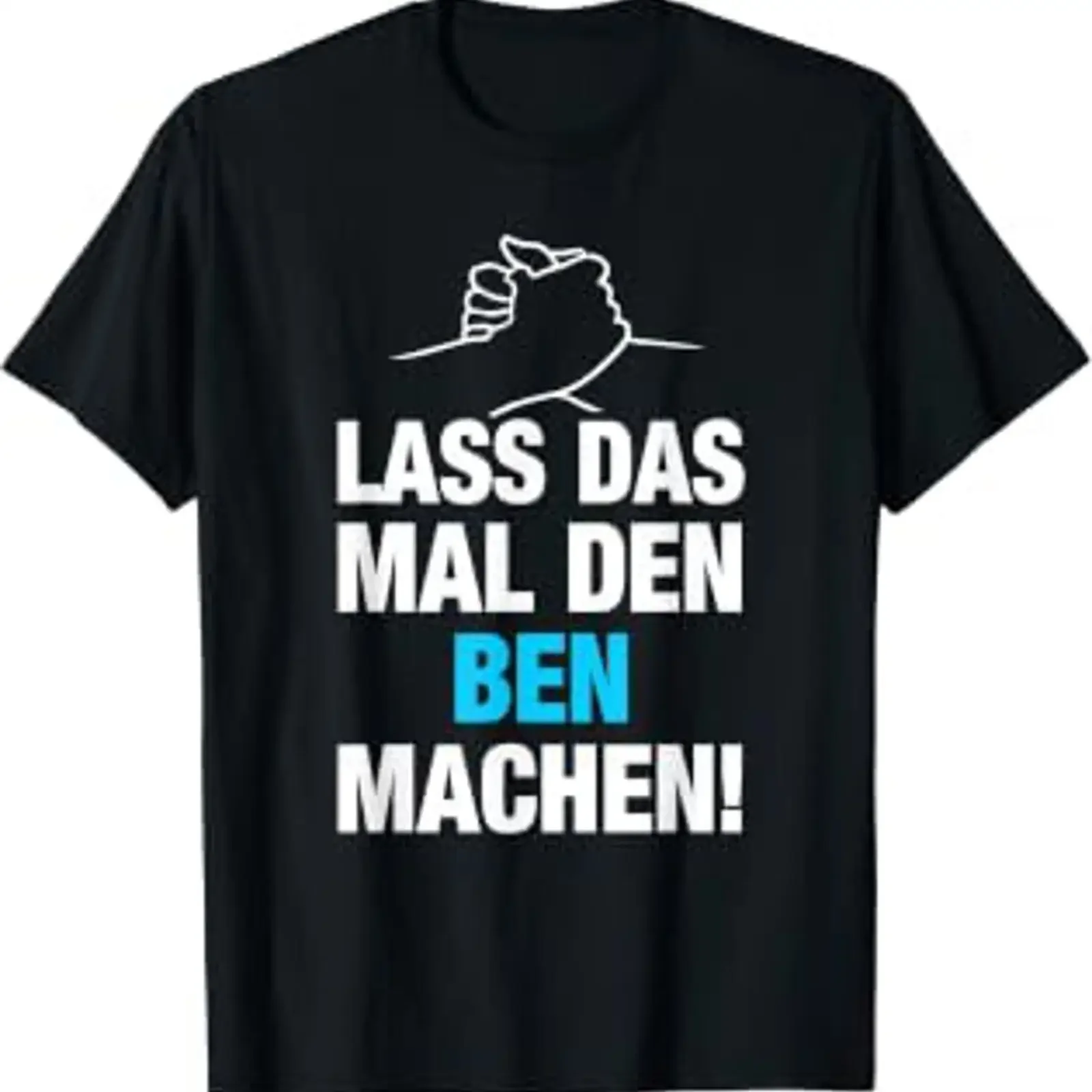 T shirt with German text Lass Das Mal Den Ben Machen black vintage Washed fashion designer clothes graphic homme Comfortable