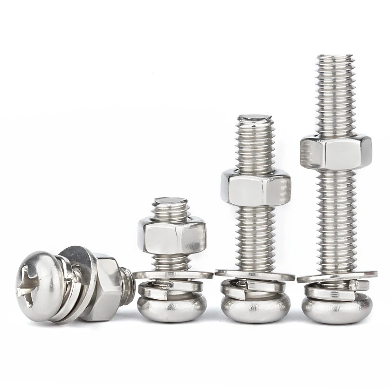 SS304 Hex Nut and Bolt Set-10/20sets, Durable M2-M6 Metric Size, Universal Hardware Kit for DIY Projects and Repairs