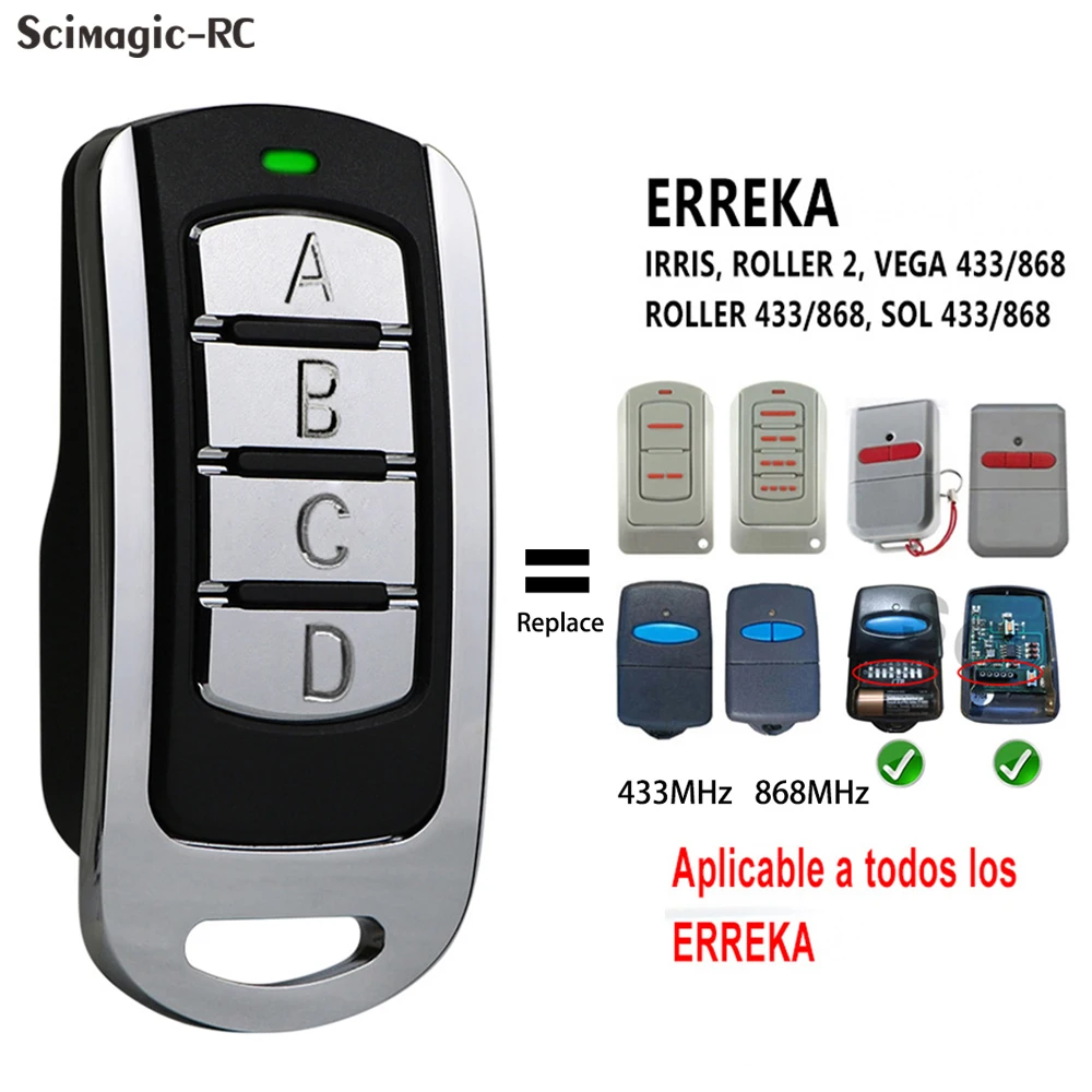 

Command ERREKA IRIS LUNA RESON 1 RESON 2 Gate Cloning Duplicate ERREKA Fixed Rolling Code 433mhz 433.92mhz 868mhz