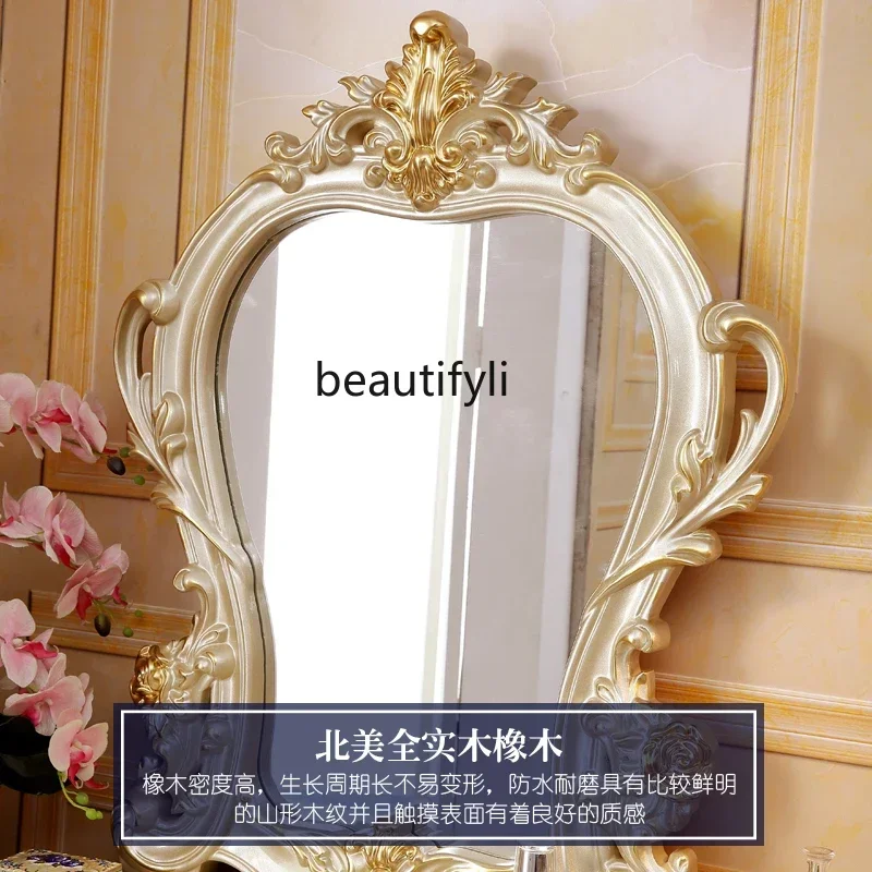 

European solid wood dresser American villa luxury bedroom storage cabinet champagne gold household high-end