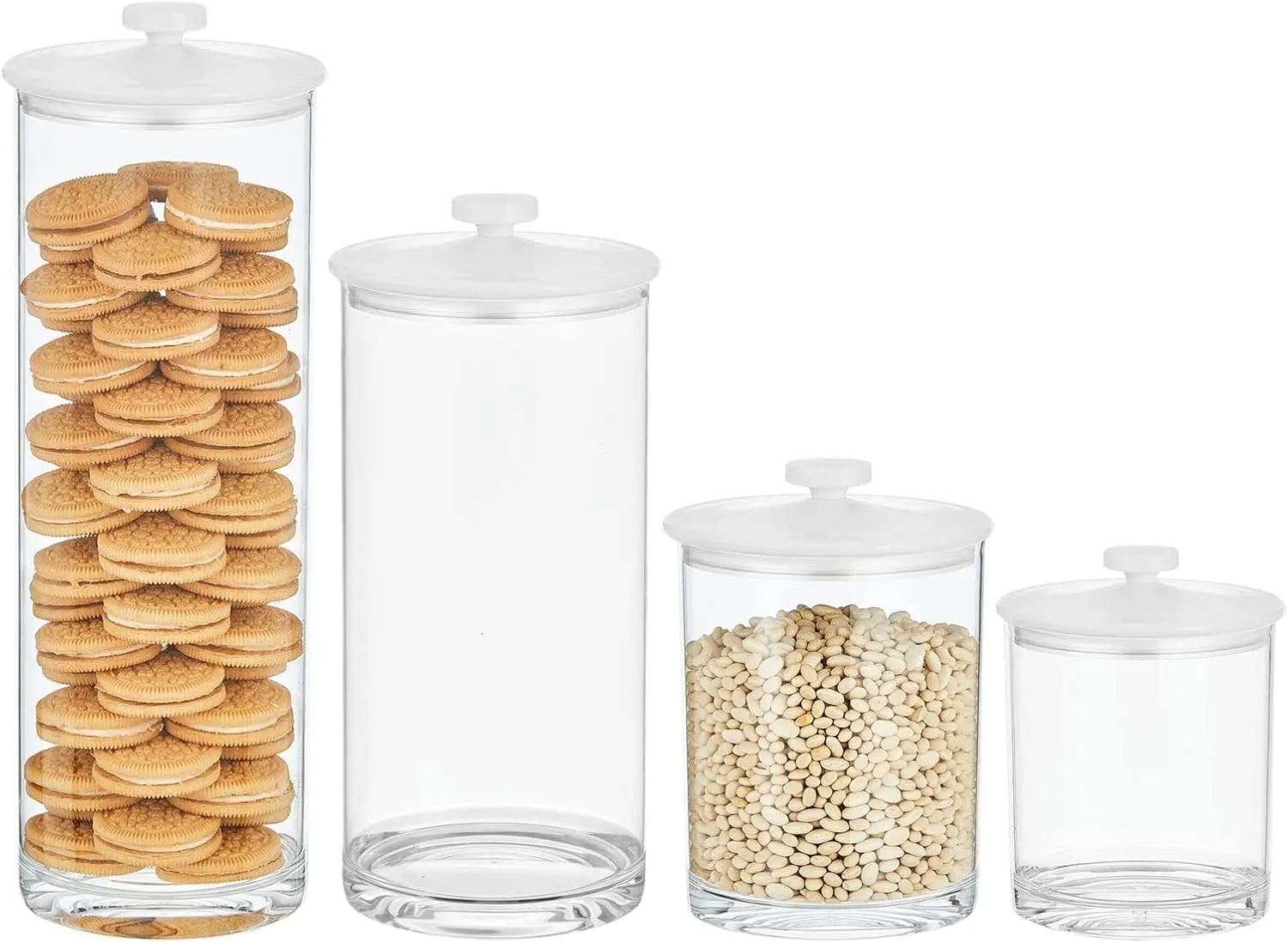 

Airtight Apothecary Organizer Canister Jars - Acrylic Containers for Kitchen, Organization Holder for Pantry, Counter, and Cupb