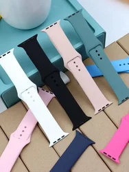 Silicone Strap For Apple Watch Band 44mm 40mm 45mm 41mm 49mm 42mm 38mm 44 mm bracelet iwatch series 9 7 se 3 4 5 6 8 Ultra band