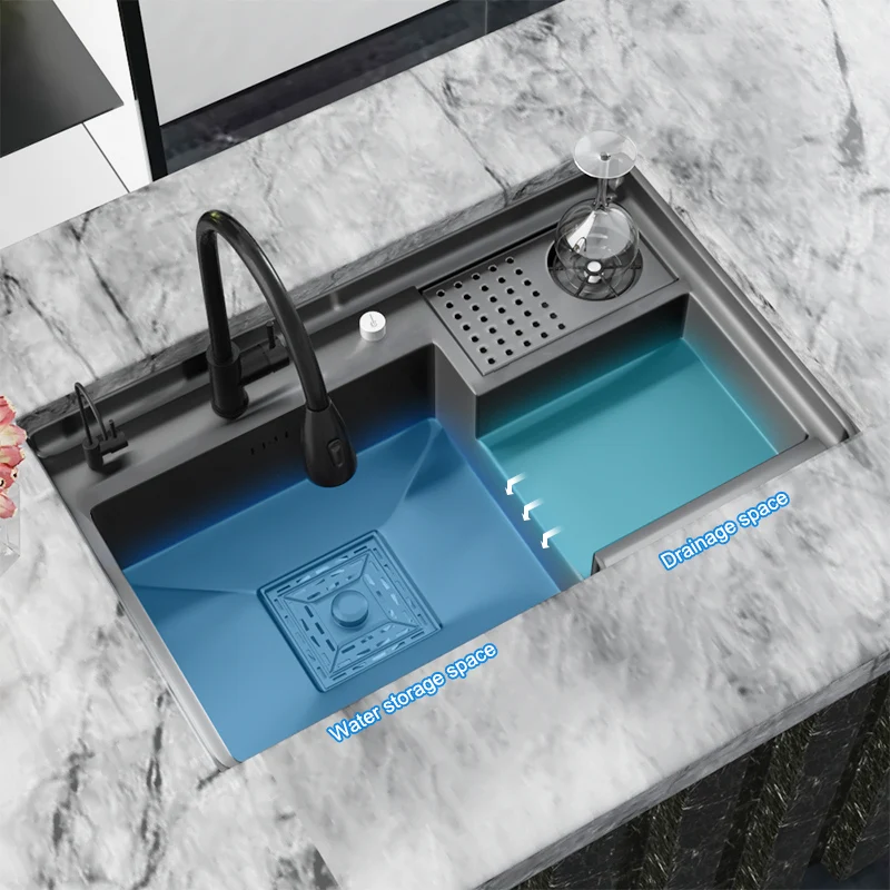 Kitchen Sink Step Sink Washbasin Cup Large Single Slot Washer Undermount Bowl For Kitchen Coffee Shop