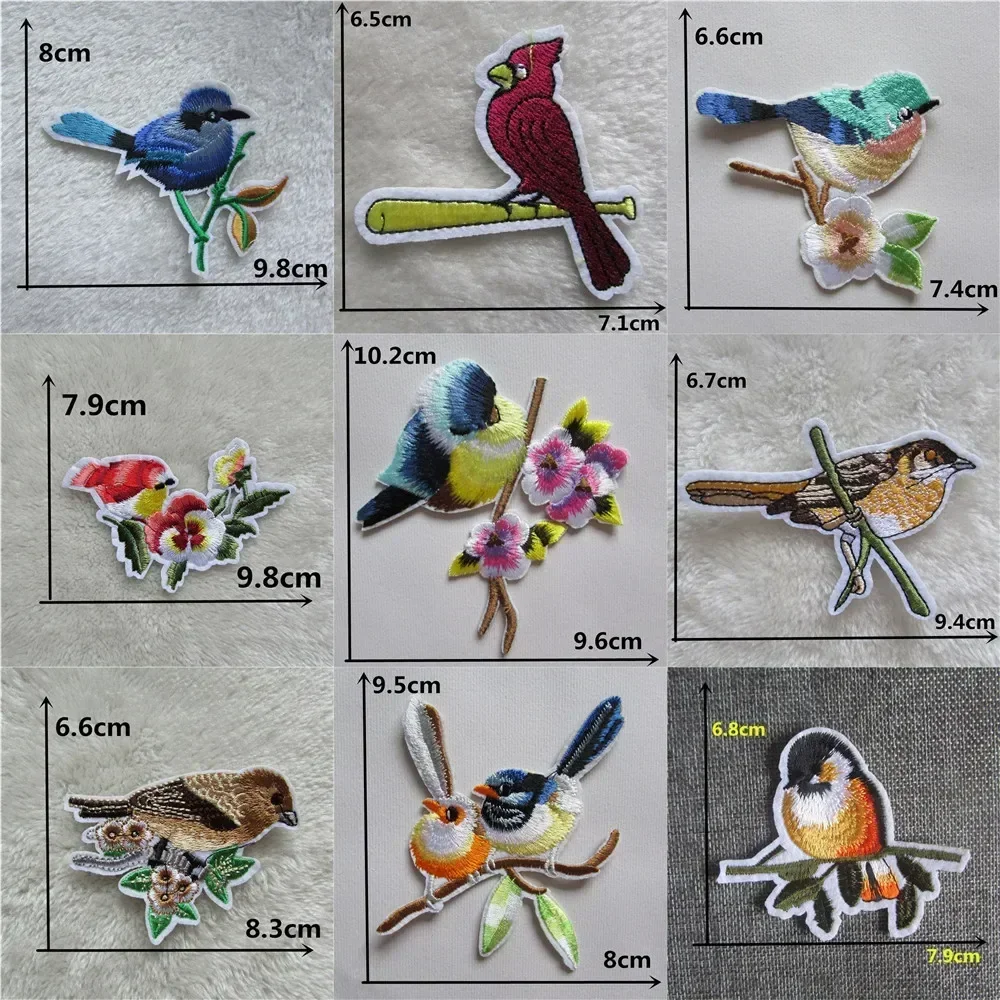 25 kind different fashion style bird element hot melt adhesive applique embroidery patches stripes DIY Stickers Clothes Badges