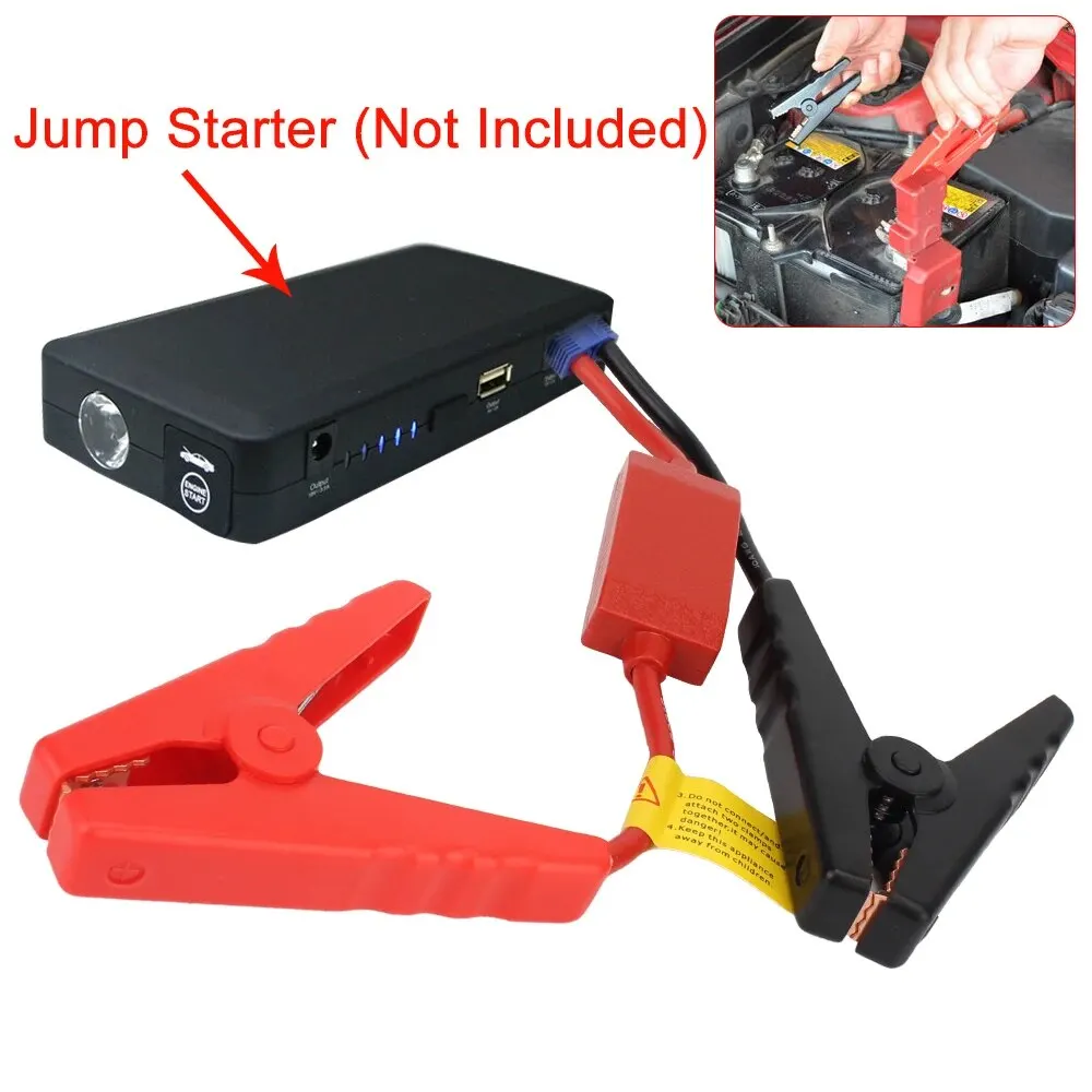 12V Jump Starter Alligator Clip Emergency Battery Jump Cable Clamps With EC5 Plug Connector For Car Trucks Starting Device