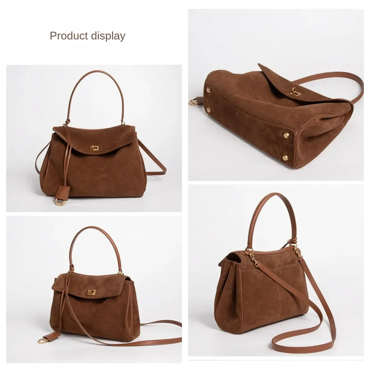 新しいマットレザートートバッグロデオ高品質スエードショルダーバッグメッセンジャー大容量通勤高級ハンドバッグ女性のバッグ