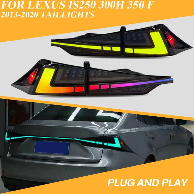 RGB Full Color Changing LED Tail Lights For Lexus IS250 IS300h IS350 IS-F 2013-2020 Dynamic Sequential Turn Signal Assembly Pair