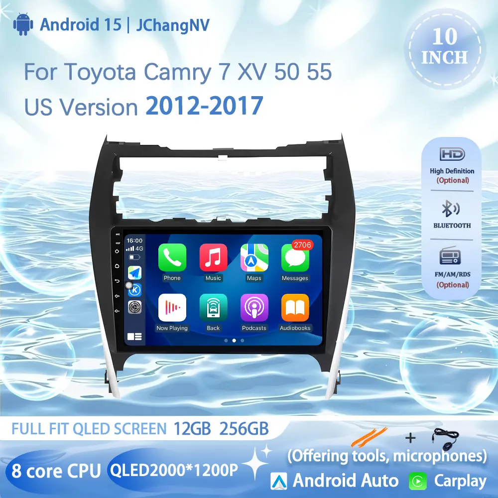 

Для Toyota Camry 7 XV 50 55 Версия для США 2012 2013 2014 2015-2017 Android 15 Автомобильный радиоприемник DSP Мультимедийный плеер Стерео GPS без 2din